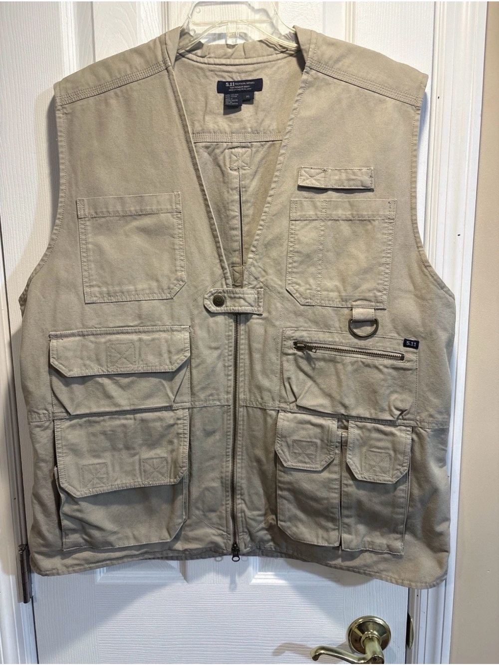 5.11 Tactical Men's Tan Multi-Pocket Utility Vest fishing outdoorsman utility - Picture 2 of 6